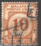 Malajská poštovní unie, různý nom. raž