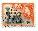 Ghana nezavislost pretisk na znamce Zlateho pobrezi       
