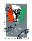 Republique de Cote d Ivoire  + mapa + znak Abidjan