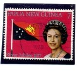 Papua New Guinea + panovnice + vlajka státu 