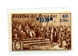 Ecuador 1939 lokalni vydani + změna hodnoty znamka + roku vydani