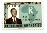 Republique Rwandaise nezavislost 1962 + panovnik + mapa země
