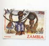 Zambia + měnový přetisk v K