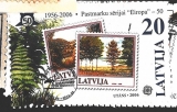 Latvija známka na známece růz nom CEPT