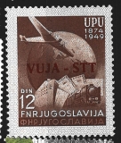 VUJA - STT (přetisk na známce Jugoslávie)