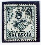 městská pošta pro město Valencie, Španělsko, ražená + erb města