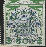 Canarias Correo Areo, př. zelený, Las Palmas (příplatková), stejná známka