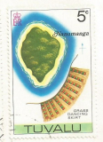 Tuvalu nanumanga atol- mapka výstřižek