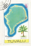 Tuvalu funafuti atol- mapka výstřižek