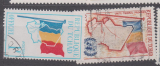 Tchad mapa a vlajka na 2 známkách
