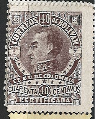 Bolivar - příplatková pro doporučené dopisy, stejná zn. 