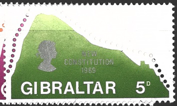Gibraltar, př. NEW CONSTITUTION 1969, různý nominál