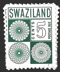 Swaziland, doplatní, stejná známka