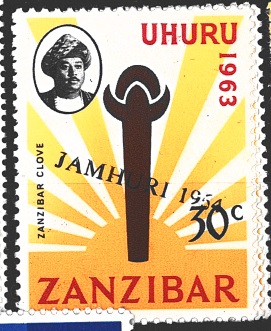 Zanzibar Jamhuri 1964, př. na UHURU 1963, stejná známka