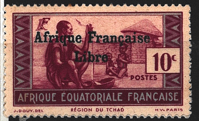 Afrique Francaise Libre (de Gaulle), př. na Peténovském vyd, AEF, stejná zn.