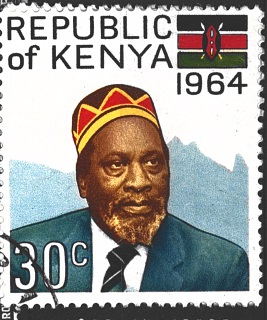Republic of Kenya 1964, vývoj názvu, stejná známka, různé raz.