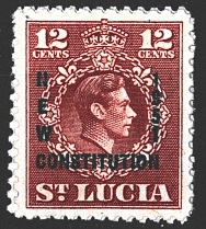 St. Lucia, př. NEW CONSTITUTION 1951, různý nominál