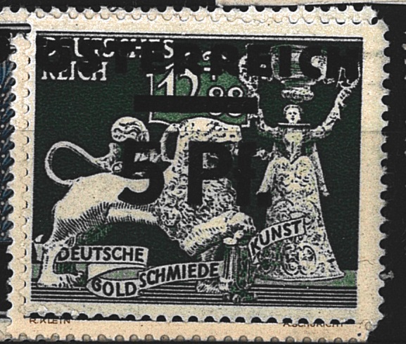 Östrerraich, př, sovět.zóna 1945, různá známka
