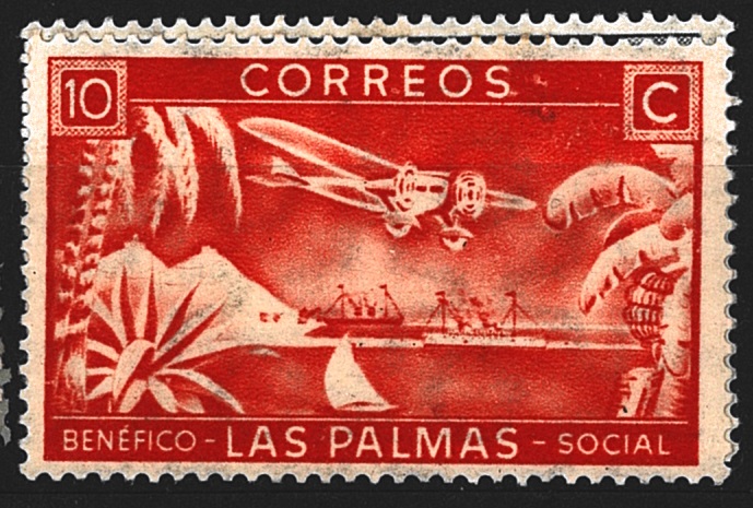 Las Palmas, vyd. letecké přípl., různý nominál