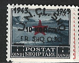 U.N.C.L., Albánie, př. na ital.okupaci, různá známka