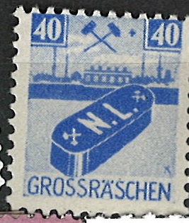 Grossrachen, lokál.pošta Německo, východ.zóna 1945