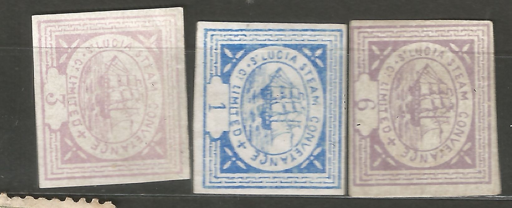 St.Lucia steam ship company, sada 3 hodnot