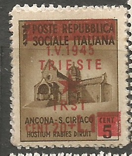 Trieste/Trst, př. na RIS, různá známka
