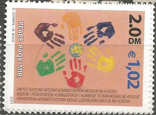 Kosovo, duální měna (Euro-Dmarka), různá známka
