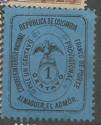 ALMAGUER - PROVISIONAL, COLOMBIA 1891