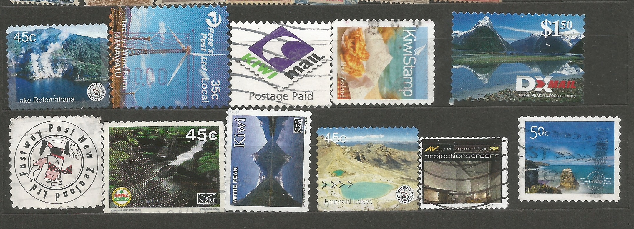 velká sestava různých NZ privátních pošt