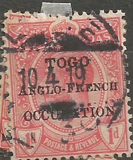 Togo Anglo-French Occupation, př. Na Gold Coast, stejná známka